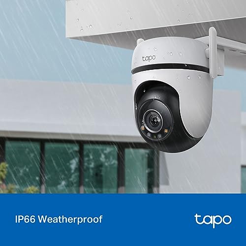 Tapo C520WS 2K QHD 4MP Outdoor Pan/Tilt Security Smart Wi-Fi Camera,IP66 Weatherproof, AI Detection,360° Visual Coverage,Starlight Colour Night Vision, Works with Alexa&Google Home