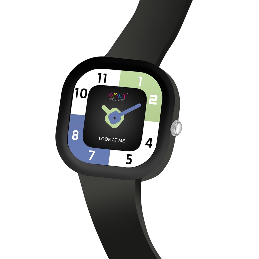 SPIKY Rectangle Analouge Wrist Watch for Kids Girls & Boys | Simple School Watch | Unbreakable Silicone Strap | Best Birthday Gift | Best Return Gift | Perfect for 3-12 Years