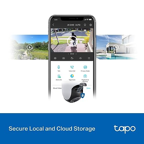 Tapo C520WS 2K QHD 4MP Outdoor Pan/Tilt Security Smart Wi-Fi Camera,IP66 Weatherproof, AI Detection,360° Visual Coverage,Starlight Colour Night Vision, Works with Alexa&Google Home