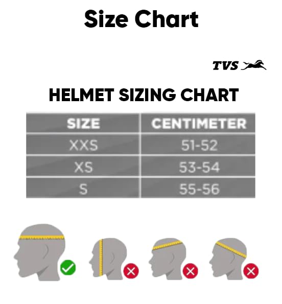 TVS Kids Helmet for Boys & Girls | Bike Helmet for Kids | Adjustable Helmets for Kids |Bicycle Kids Helmets |Size:3XS (500mm)|(White with Yellow)