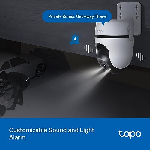 Tapo C520WS 2K QHD 4MP Outdoor Pan/Tilt Security Smart Wi-Fi Camera,IP66 Weatherproof, AI Detection,360° Visual Coverage,Starlight Colour Night Vision, Works with Alexa&Google Home