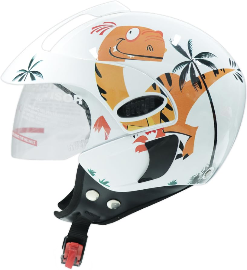 TVS Kids Helmet for Boys & Girls | Bike Helmet for Kids | Adjustable Helmets for Kids |Bicycle Kids Helmets |Size:3XS (500mm)|(White with Yellow)