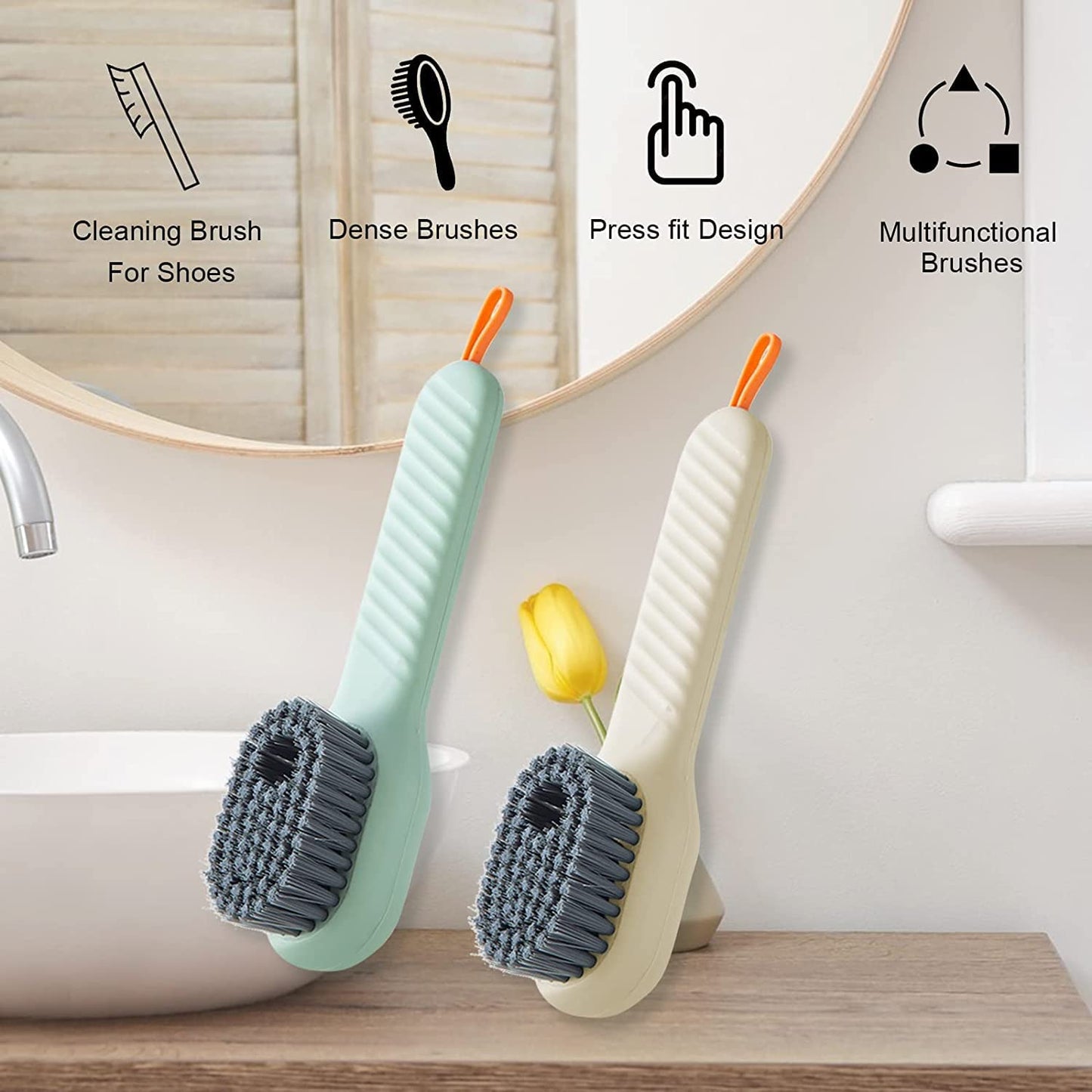 Sajani Multifunctional Liquid Shoe Brush, Liquid Adding Soft Fur Cleaning Brush, Household Soft Bristle Cleaning Brush, Suitable for Shoes Clothes Bathroom Kitchen (Pack of 1) (Shoe Cleaning Brush)