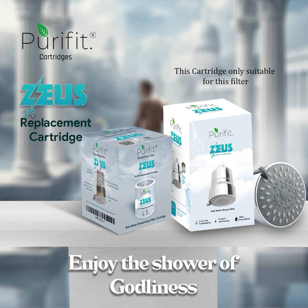 Purifit Replacement Cartridge for Multi Spray Shower Head Filter | Reduce Chlorine | Hardwater | Limescale | Hair fall | Skin Issues | White Colour | 1Pcs