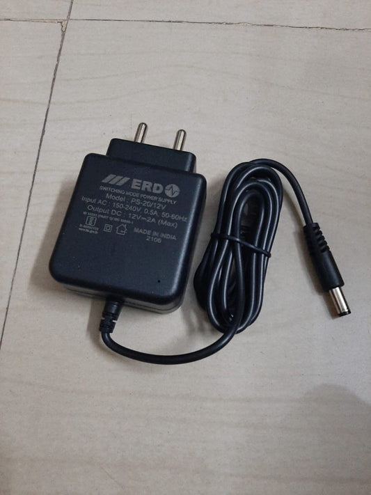 ERD Power Adaptor 12V-2AMP,PS-20/12v (12V-2A) PS027(ERP Code), BIS Certified Adaptor, Durable Adaptor, Adaptor for All DTH Set Top Box