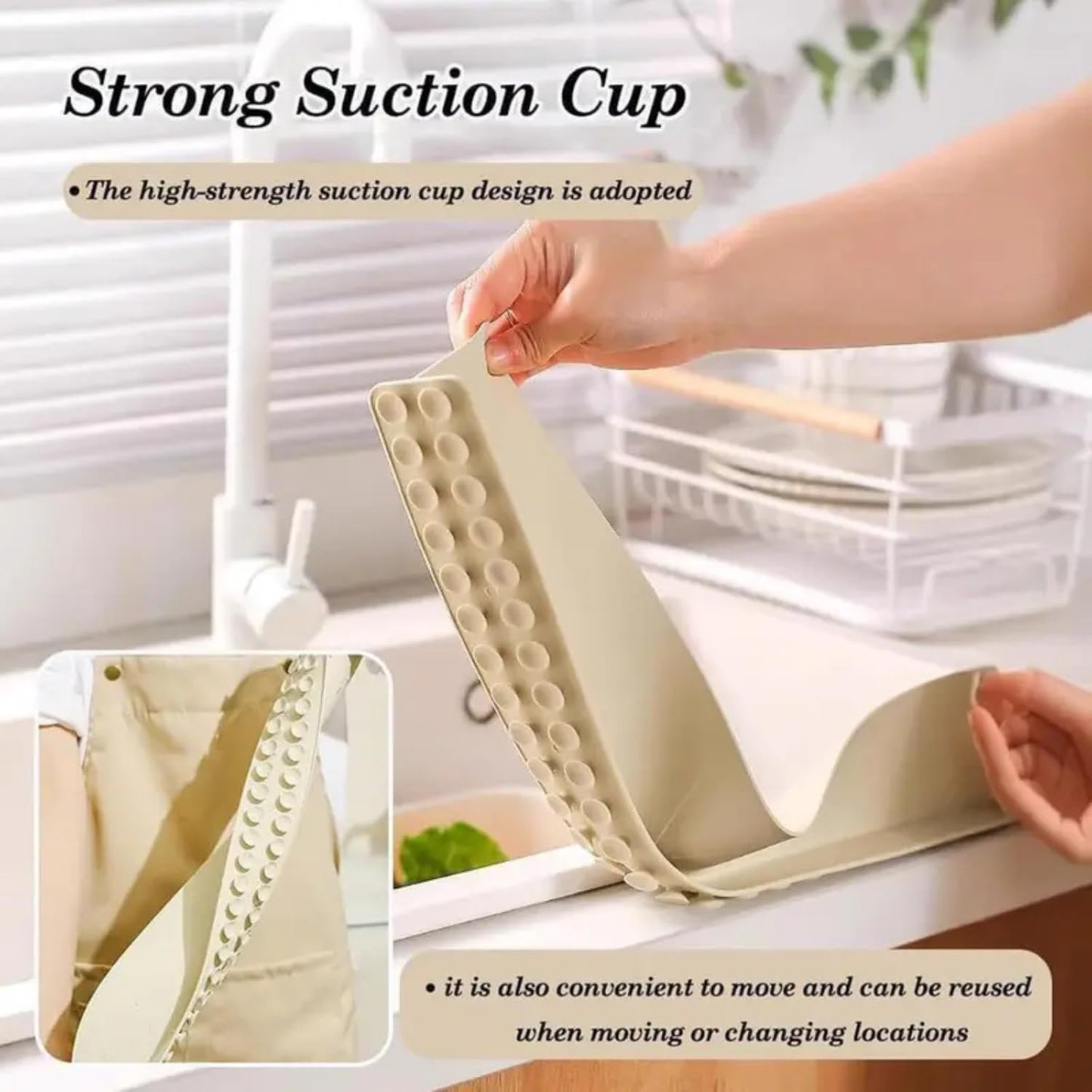 Silicone Sink Splash Guard – Waterproof Countertop Protector for Kitchen & Bathroom, 1 Pcs Anti-Splash Faucet Guard, Heat-Resistant Stove Counter Gap Cover, Easy Install Water Blocking Strip