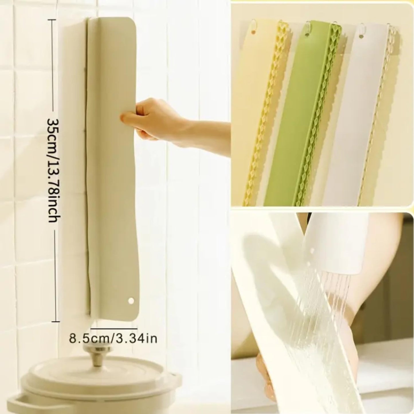 Silicone Sink Splash Guard – Waterproof Countertop Protector for Kitchen & Bathroom, 1 Pcs Anti-Splash Faucet Guard, Heat-Resistant Stove Counter Gap Cover, Easy Install Water Blocking Strip