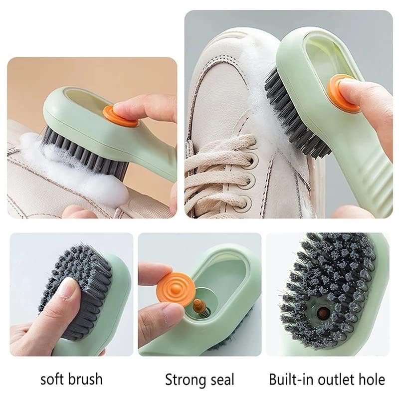 Sajani Multifunctional Liquid Shoe Brush, Liquid Adding Soft Fur Cleaning Brush, Household Soft Bristle Cleaning Brush, Suitable for Shoes Clothes Bathroom Kitchen (Pack of 1) (Shoe Cleaning Brush)