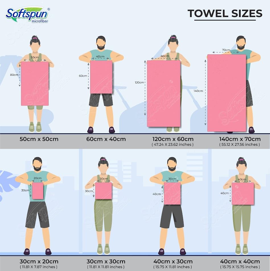 SOFTSPUN Microfiber Cloth - 4 pcs - 40x40 cms - 340 GSM Grey! Thick Lint & Streak-Free Multipurpose Cloths - Automotive Microfibre Towels for Car Bike Cleaning Polishing Washing & Detailing.