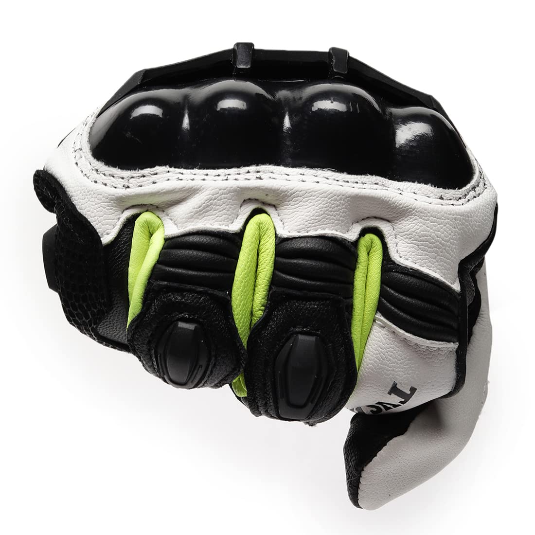 TVS Racing Race Riding Gloves for Men-Thermo-Plastic Rubber Protected, Touch Screen Compatible, & Visor Wiper Fingertips-Premium Bike Gloves for Off Roads (Black & Neon-M)