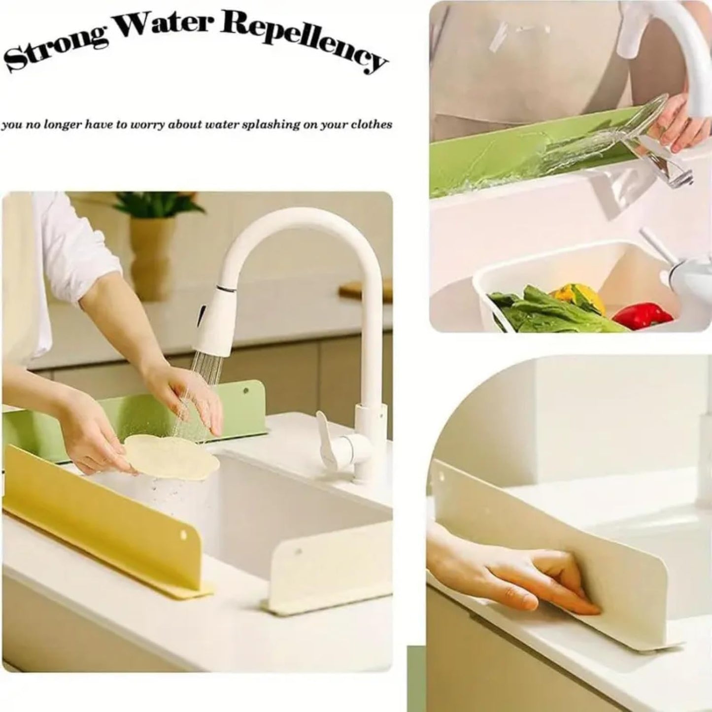 Silicone Sink Splash Guard – Waterproof Countertop Protector for Kitchen & Bathroom, 1 Pcs Anti-Splash Faucet Guard, Heat-Resistant Stove Counter Gap Cover, Easy Install Water Blocking Strip