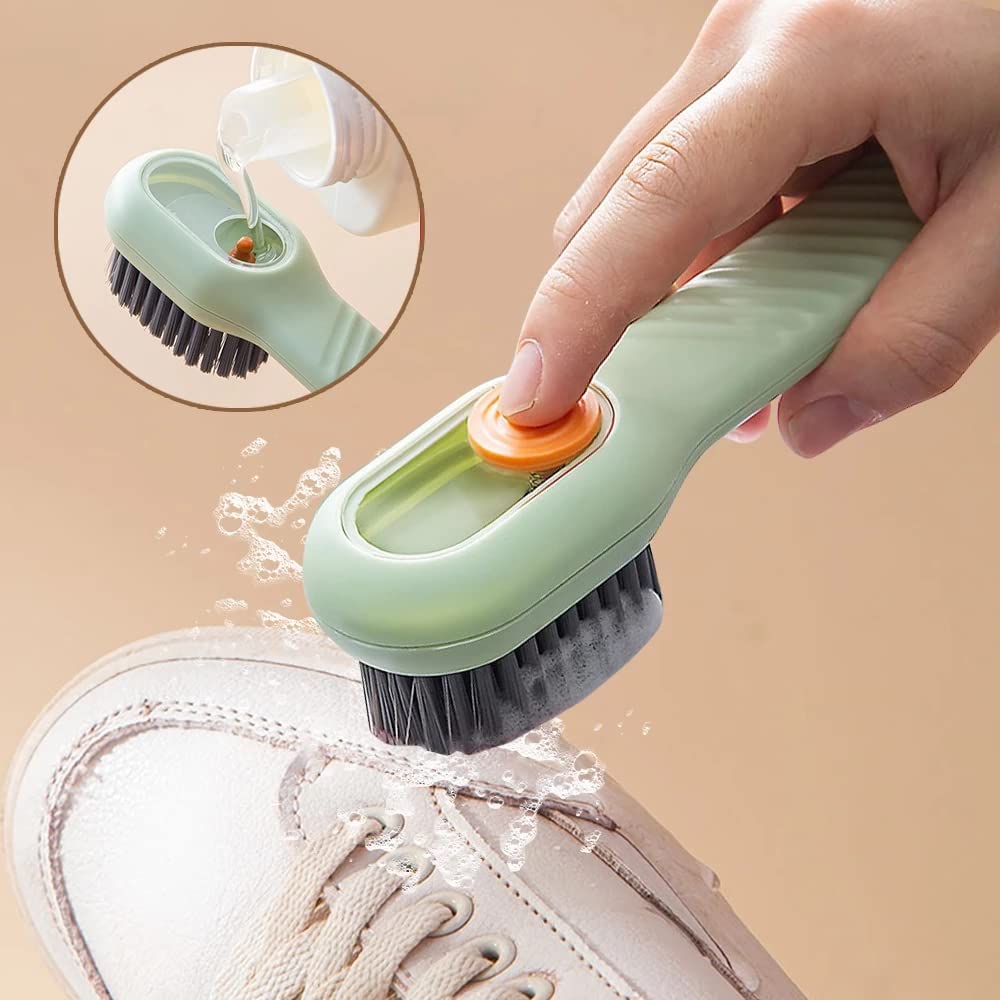 Sajani Multifunctional Liquid Shoe Brush, Liquid Adding Soft Fur Cleaning Brush, Household Soft Bristle Cleaning Brush, Suitable for Shoes Clothes Bathroom Kitchen (Pack of 1) (Shoe Cleaning Brush)