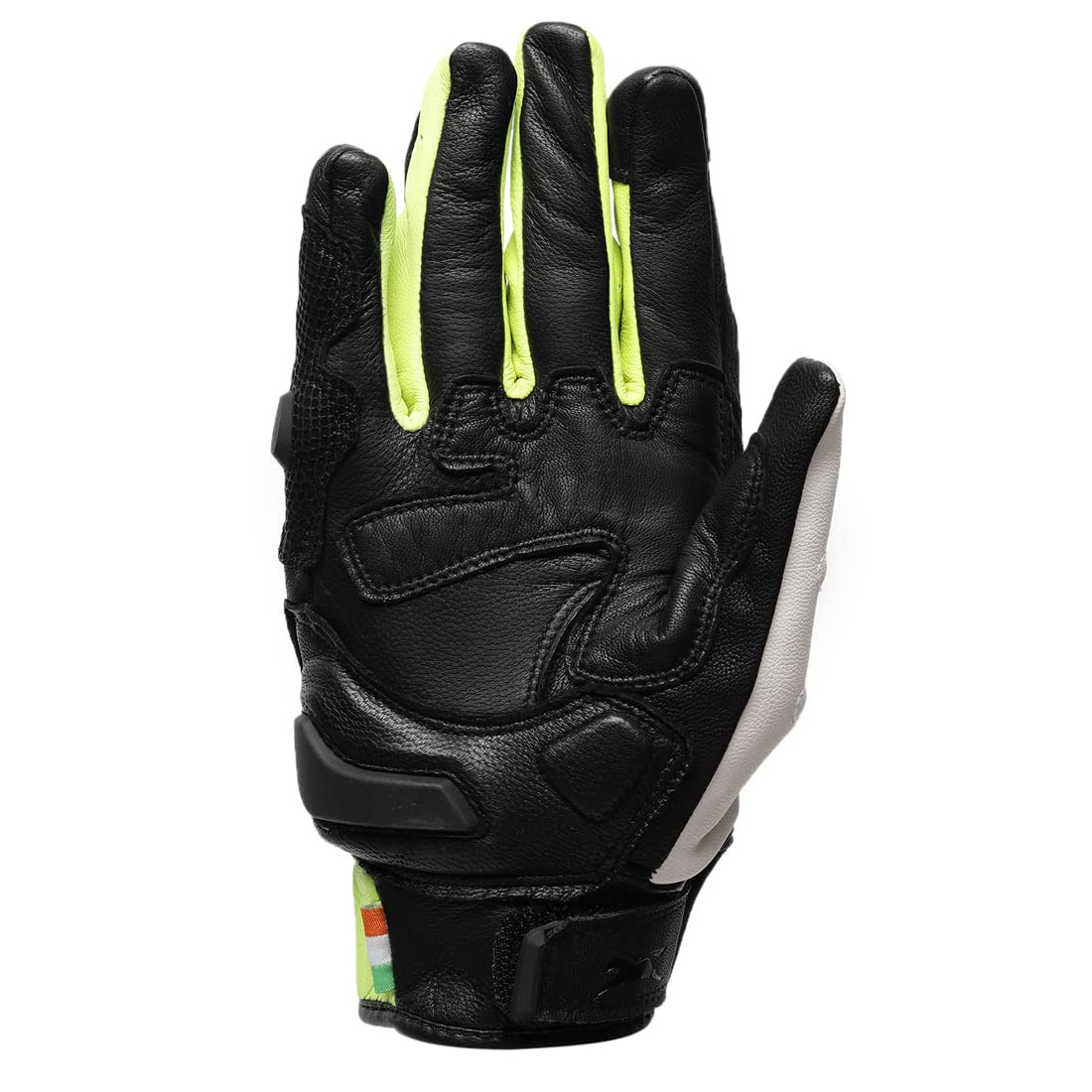 TVS Racing Race Riding Gloves for Men-Thermo-Plastic Rubber Protected, Touch Screen Compatible, & Visor Wiper Fingertips-Premium Bike Gloves for Off Roads (Black & Neon-M)