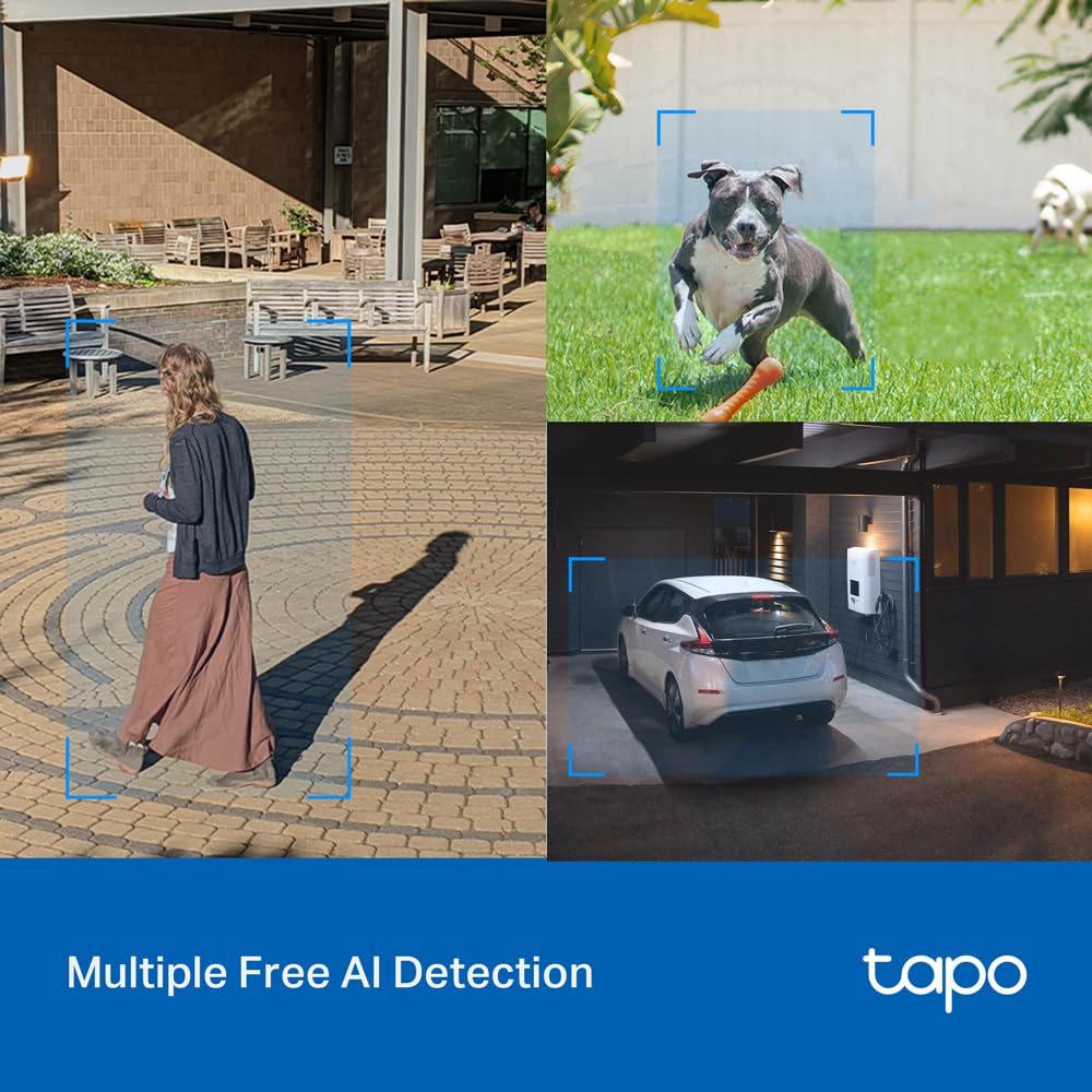 Tapo C520WS 2K QHD 4MP Outdoor Pan/Tilt Security Smart Wi-Fi Camera,IP66 Weatherproof, AI Detection,360° Visual Coverage,Starlight Colour Night Vision, Works with Alexa&Google Home
