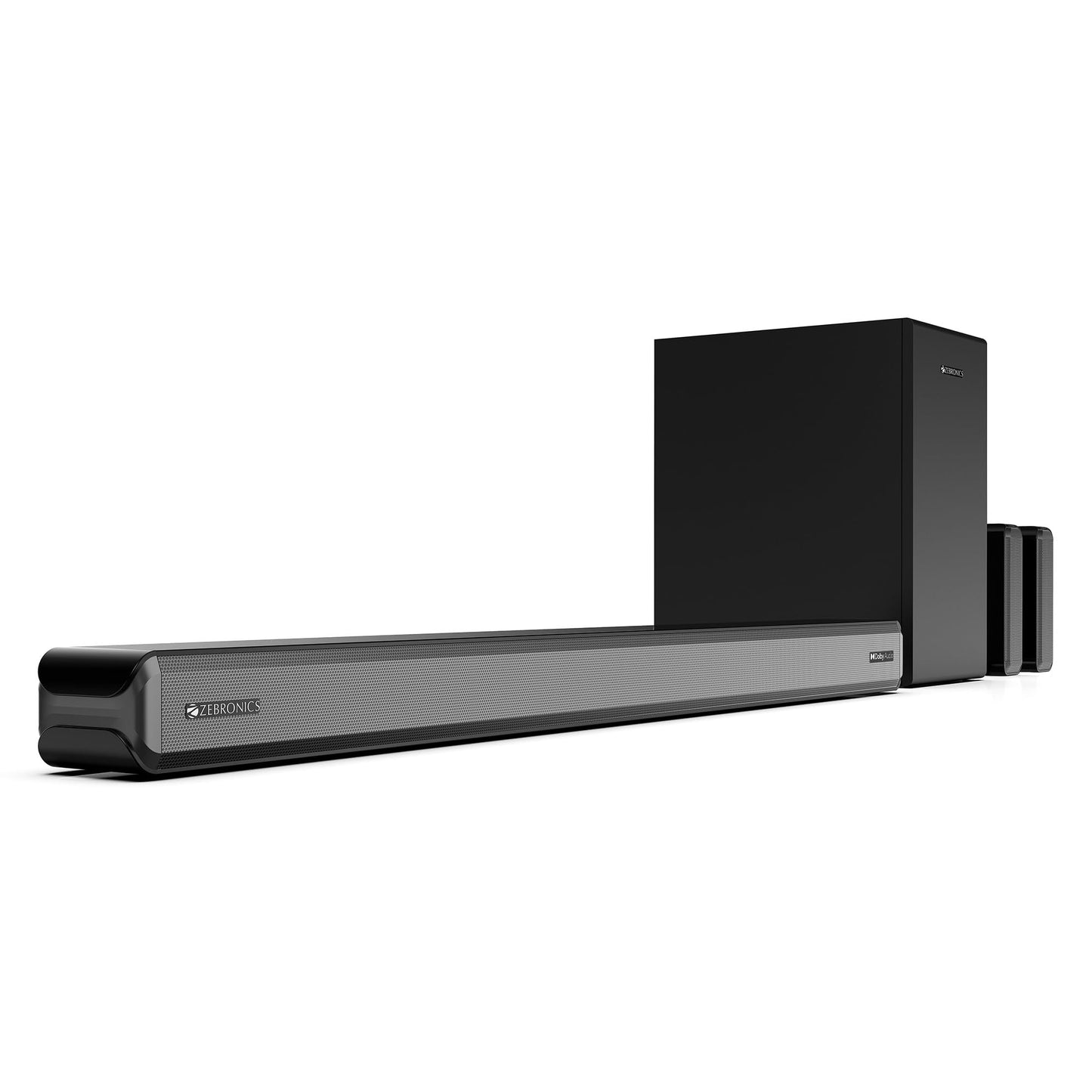 ZEBRONICS Juke BAR 9510WS PRO Dolby 5.1 Soundbar, Dolby Audio, 600 Watts, Wireless (Dual Rear Satellites & 6.5" Subwoofer), Triple Driver Soundbar, Bluetooth v5.1 | HDMI (ARC) | Optical | USB | AUX