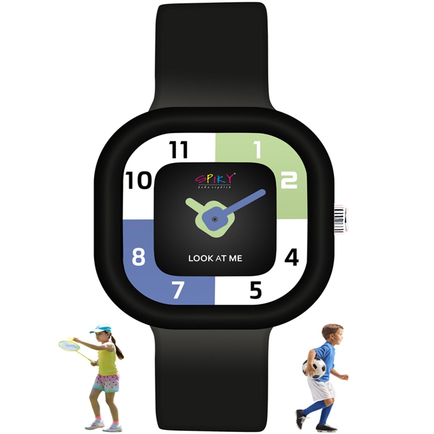 SPIKY Rectangle Analouge Wrist Watch for Kids Girls & Boys | Simple School Watch | Unbreakable Silicone Strap | Best Birthday Gift | Best Return Gift | Perfect for 3-12 Years