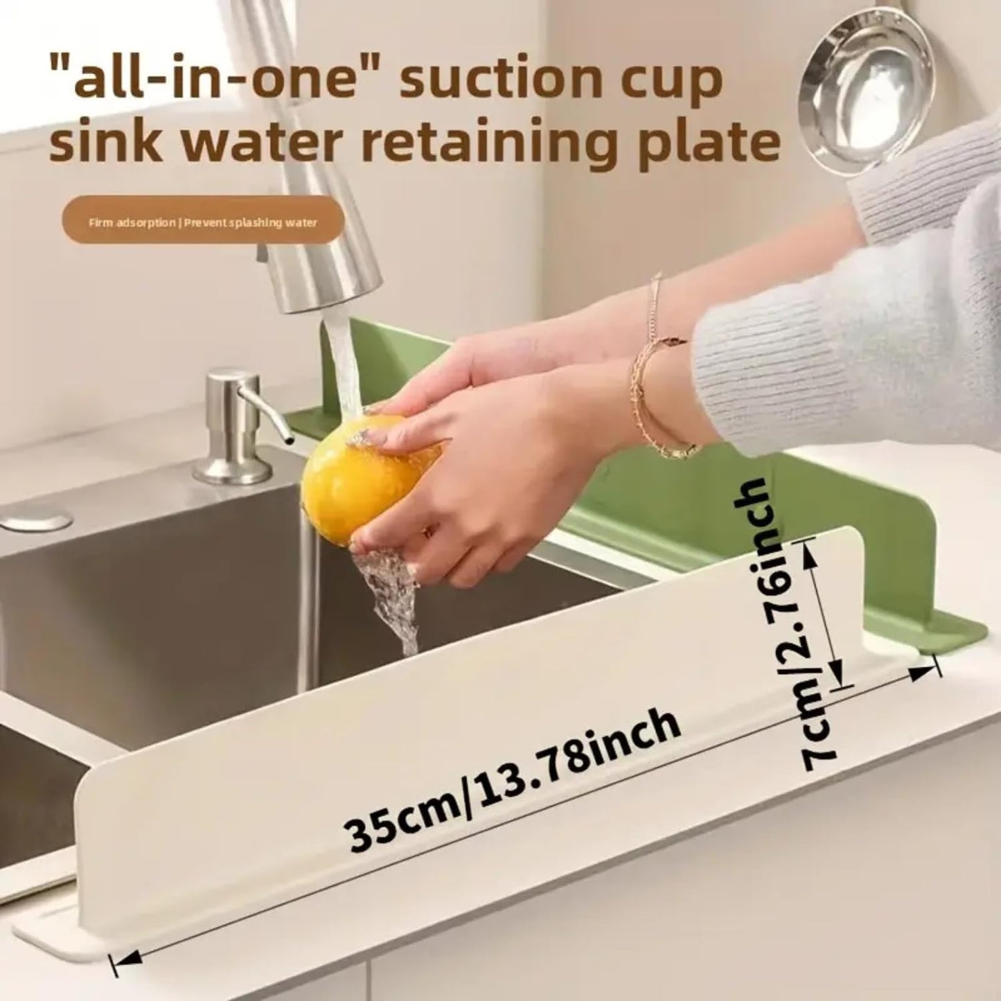 Silicone Sink Splash Guard – Waterproof Countertop Protector for Kitchen & Bathroom, 1 Pcs Anti-Splash Faucet Guard, Heat-Resistant Stove Counter Gap Cover, Easy Install Water Blocking Strip