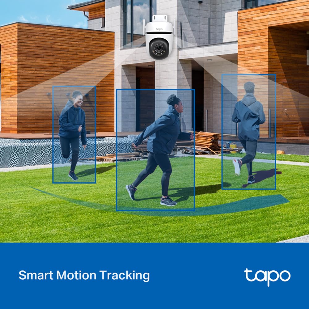 Tapo C520WS 2K QHD 4MP Outdoor Pan/Tilt Security Smart Wi-Fi Camera,IP66 Weatherproof, AI Detection,360° Visual Coverage,Starlight Colour Night Vision, Works with Alexa&Google Home
