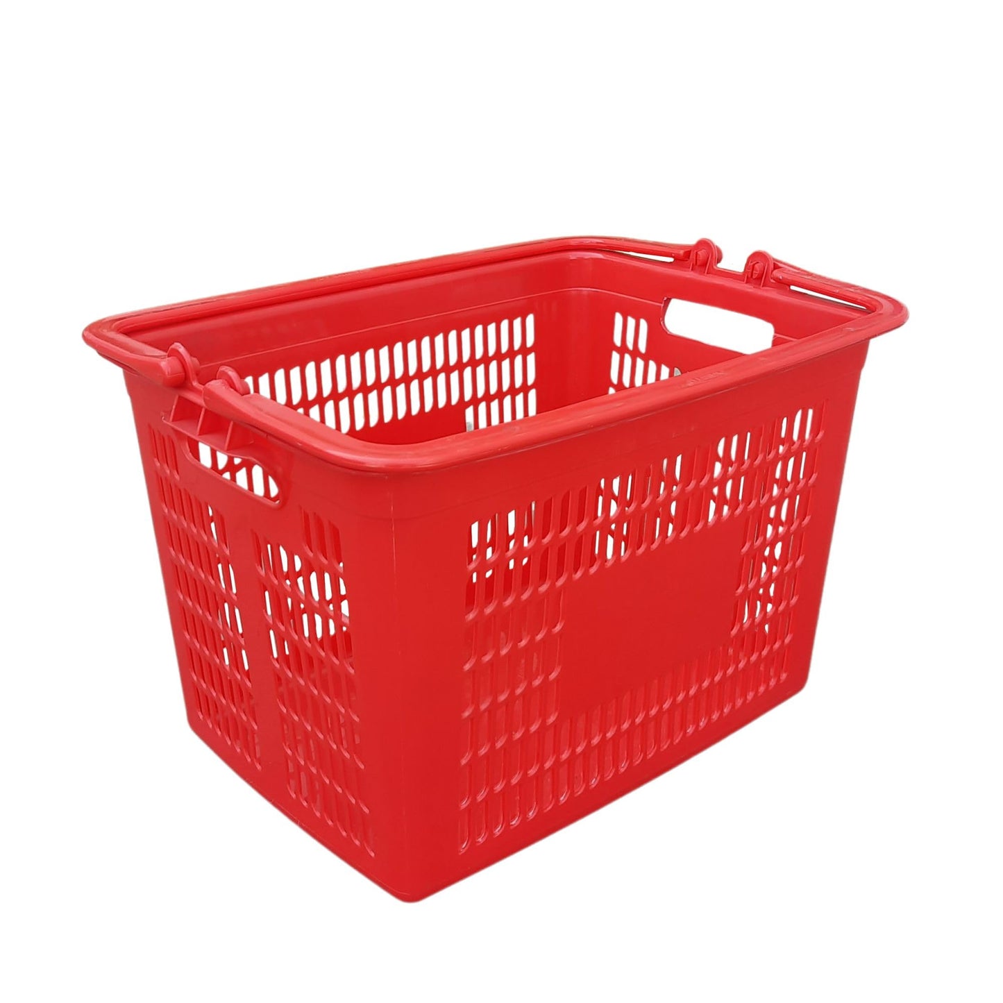 Singhal Super Market Grocery Vegetable Portable Plastic Shopping Rectangular Basket with Handle (Red)