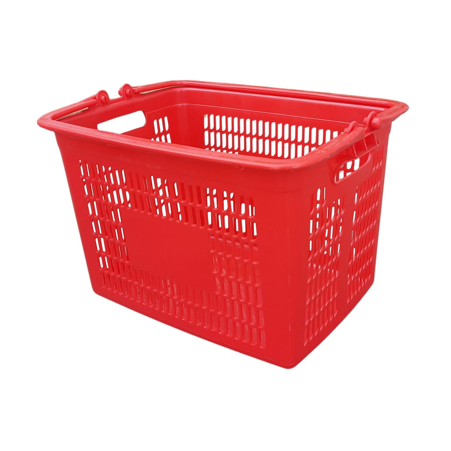 Singhal Super Market Grocery Vegetable Portable Plastic Shopping Rectangular Basket with Handle (Red)