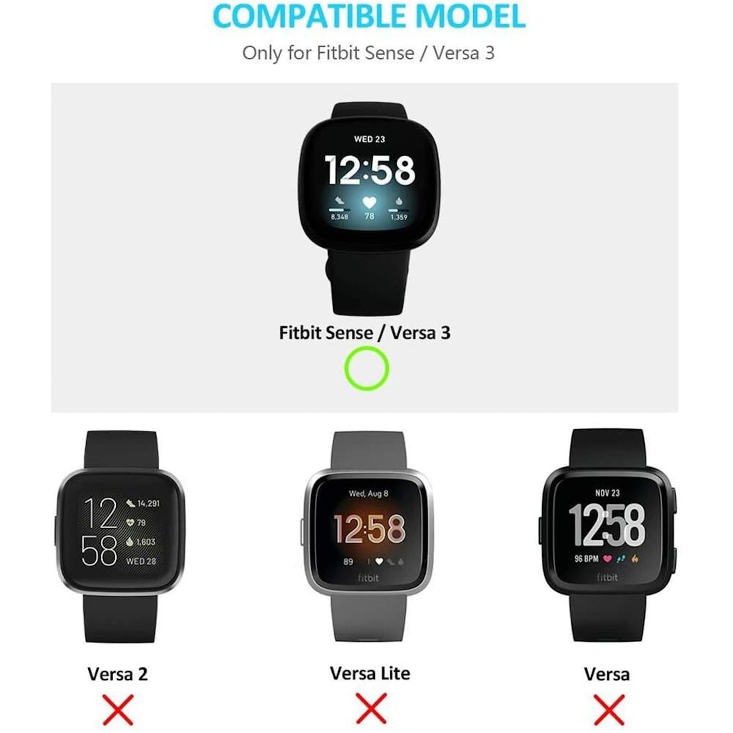 NOTYEX Soft Screen Protector Case Compatible with Fitbit Sense/Versa 3, TPU Protective Screen Cover Saver Bumper Accessories for Fitbit Versa 3 / Sense Smartwatch for Men Women (Rose Gold, Thin)