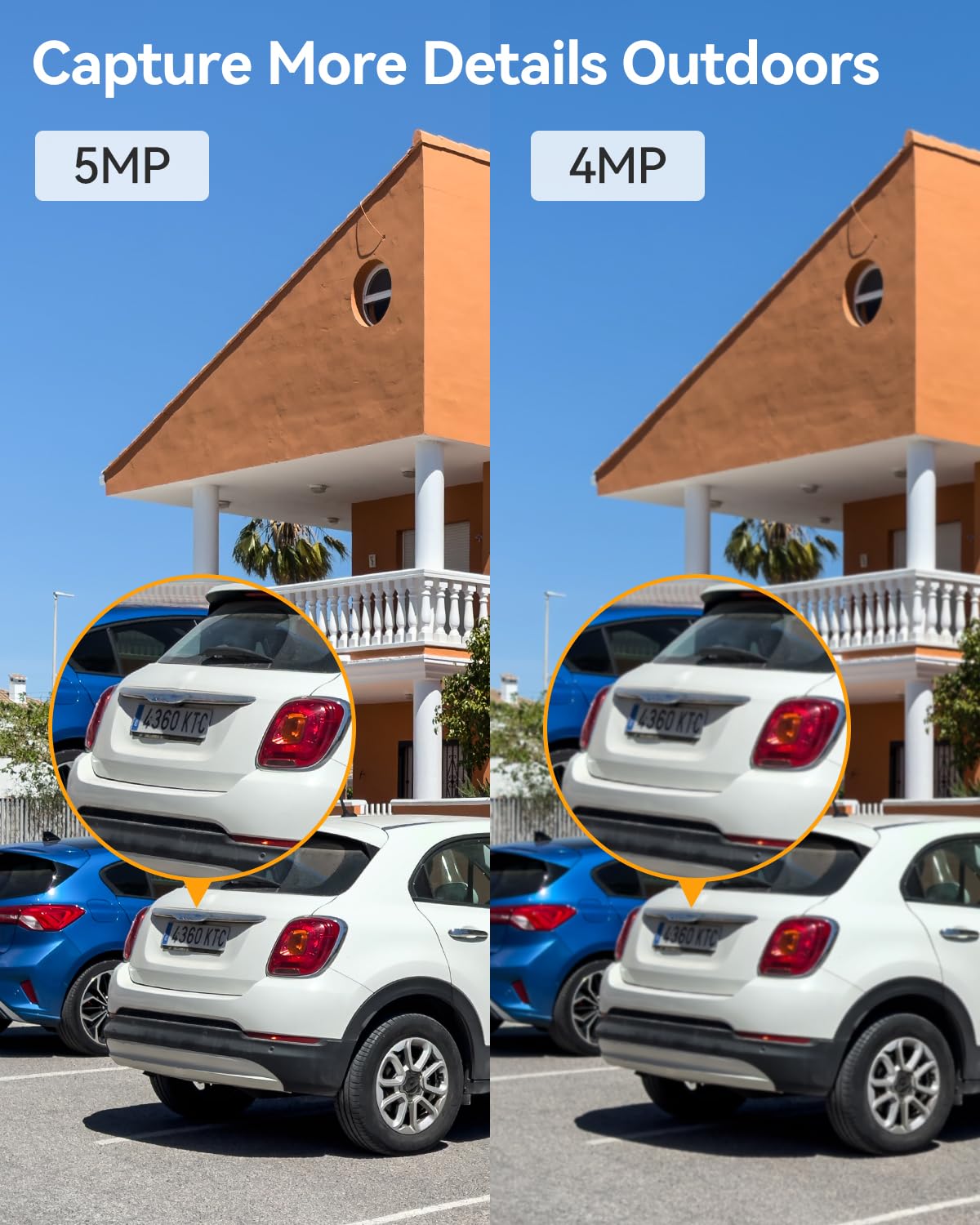 Imou 5MP CCTV Camera for Home Outdoor, 360° Security WiFi Camera, Full Color Night Vision 30M, Human Detection, 2-Way Talk, Siren Alarm, Compatible with Alexa, Supports 512GB SD Card, IP66, DK7