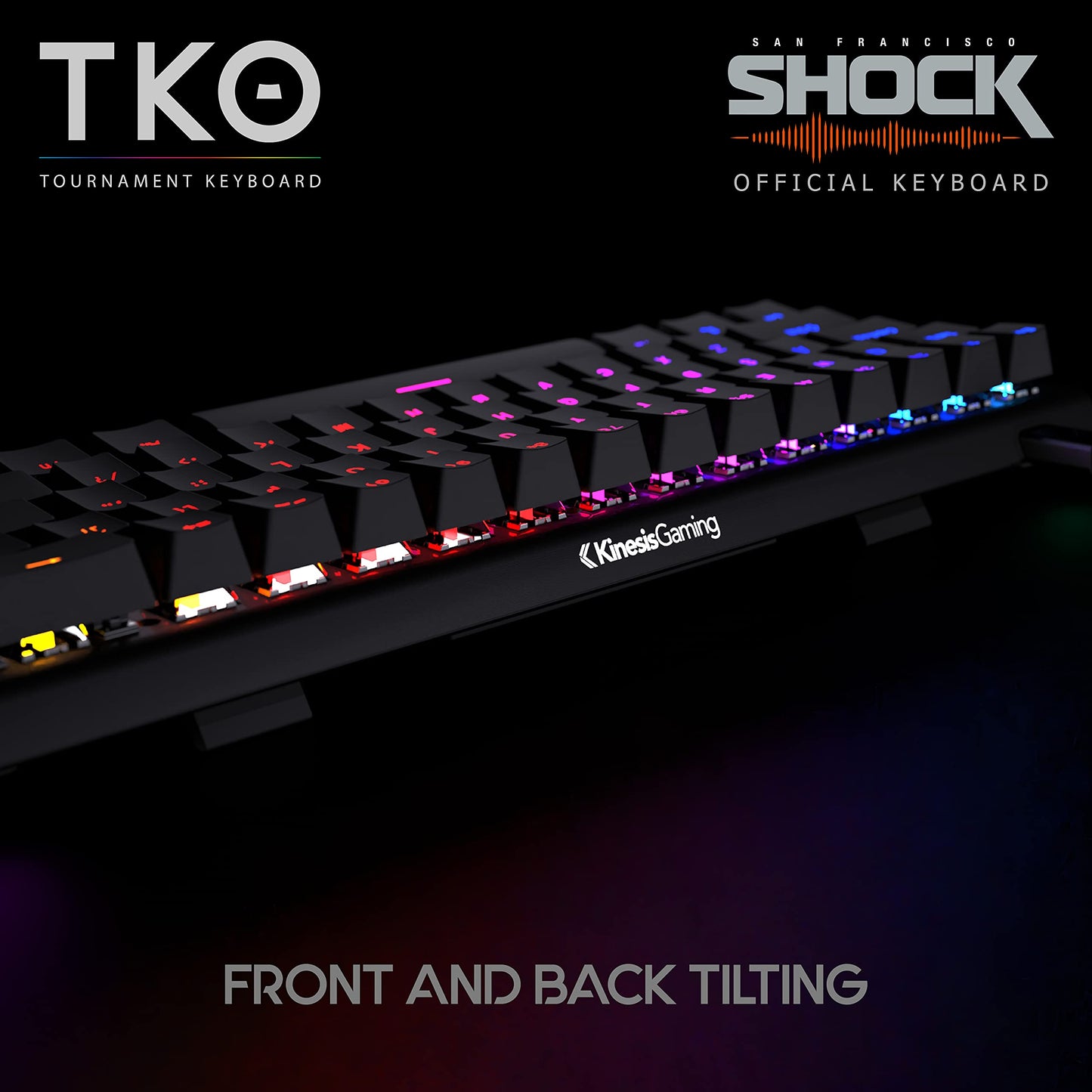 KINESIS Gaming Tko Mechanical Keyboard | Linear Red Switches | 60% Layout | Split Spacebar | Hotswap | Pbt Keycaps | Aluminum Body | Sf Shock Limited Edition Travel Case, USB-C