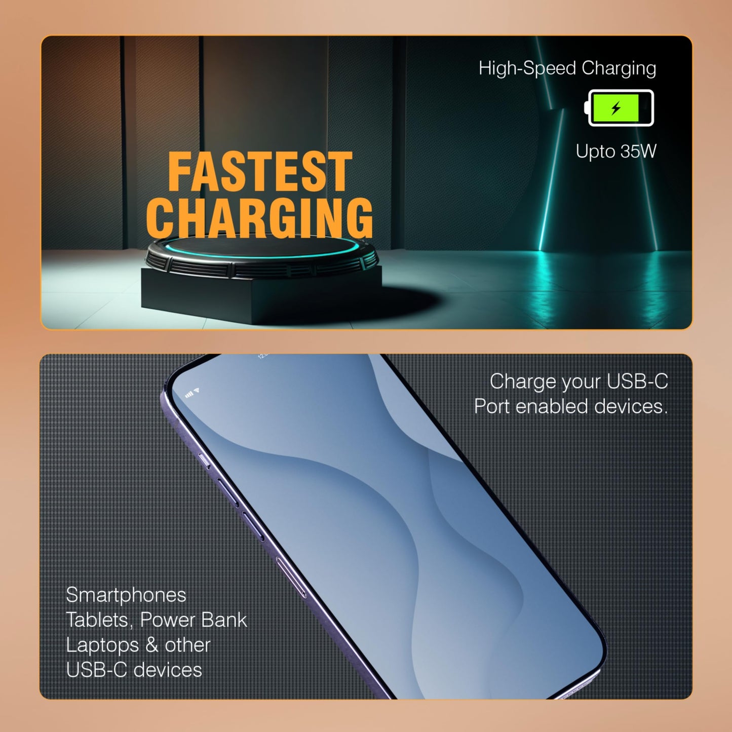 ERD UC-230 USB Type-C Metal Data Cable, 35W Fast Charging, High-Speed Data Transfer, Durable, High Strength with 5mm OD cable, 1m Long, Compatible with Android Devices, Tablets, White