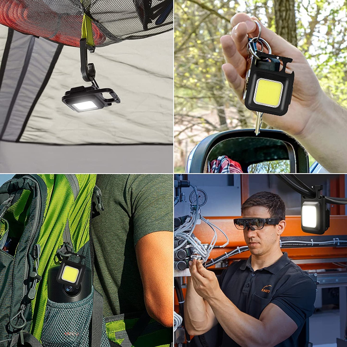 Desidiya® 800 Lumen Rechargeable COB Keychain Work Light with 3 Lighting Modes, Magnetic Base, Keyring LED Torch Keychain Flashlights Mini Work Light for Workshop, Repairing, Emergency