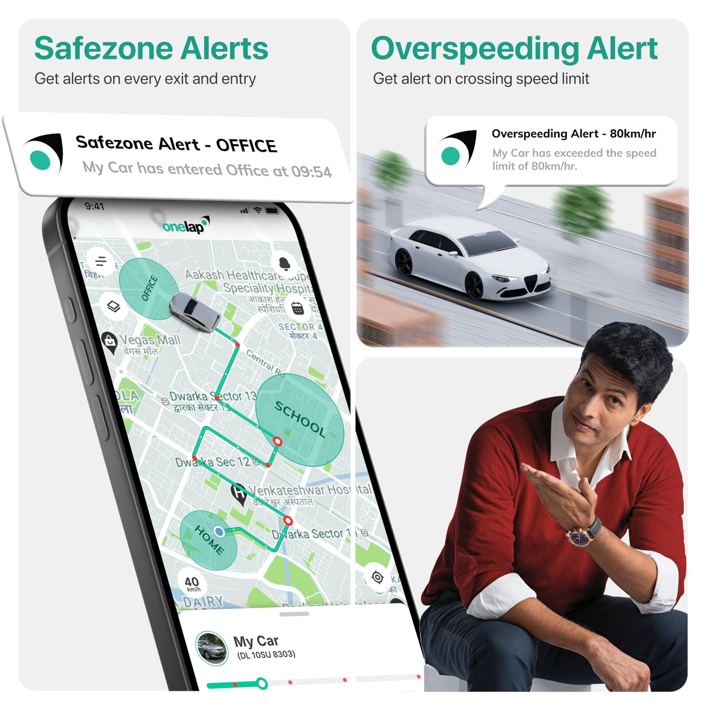 Onelap LocoShield⢠2025 Waterproof Wired GPS (with 12 Months 4G SIM Recharge) - IP67 GPS Tracker for Bike, Car, Scooty | Plug & Play | Remote Engine Lock Compatible & ON/Off Alert | 1 Year Mobile App