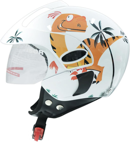 TVS Kids Helmet for Boys & Girls | Bike Helmet for Kids | Adjustable Helmets for Kids |Bicycle Kids Helmets |Size:3XS (500mm)|(White with Yellow)