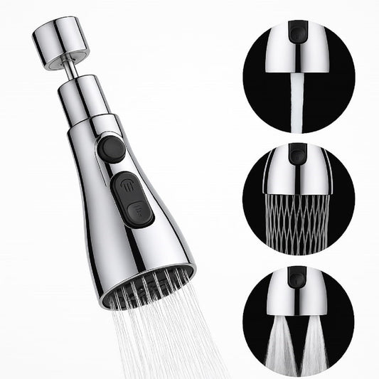 Misamo Enterprise Kitchen Faucet Extender, Chrome Plated, 3-Mode Spray Head, Flexible Extension