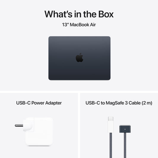 Apple 2025 MacBook Air (13-inch, Apple M4 chip with 10-core CPU and 10-core GPU, 16GB Unified Memory, 512GB) - Midnight