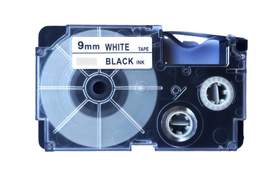 LIVYU LIFE 9mm Label Printer Tape Compatible Label Tape Replacement for Casio KL-120, KL-60, KL-820, KL-7400, KL-G2, KL-HD1 Ez Label Maker, (Black Ink on White Tape -9 mm x 8m-1 Pcs), 1 Label