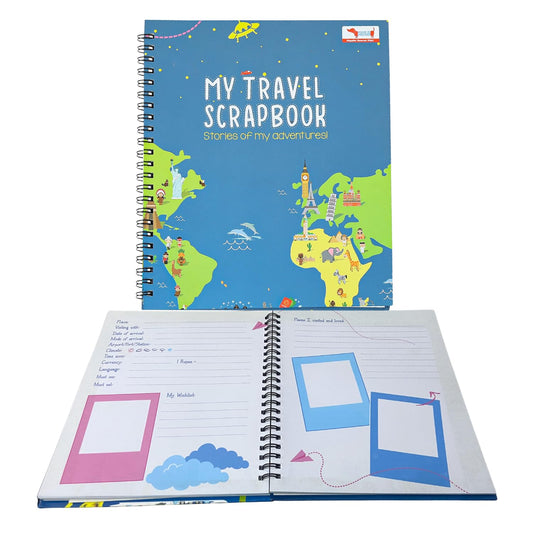 CocoMoco Kids Travel Scrapbook with Stickers for Ages 5-7 Years, 8-10 Years, 11-14 Year Old Boys and Girls (Single Pack)