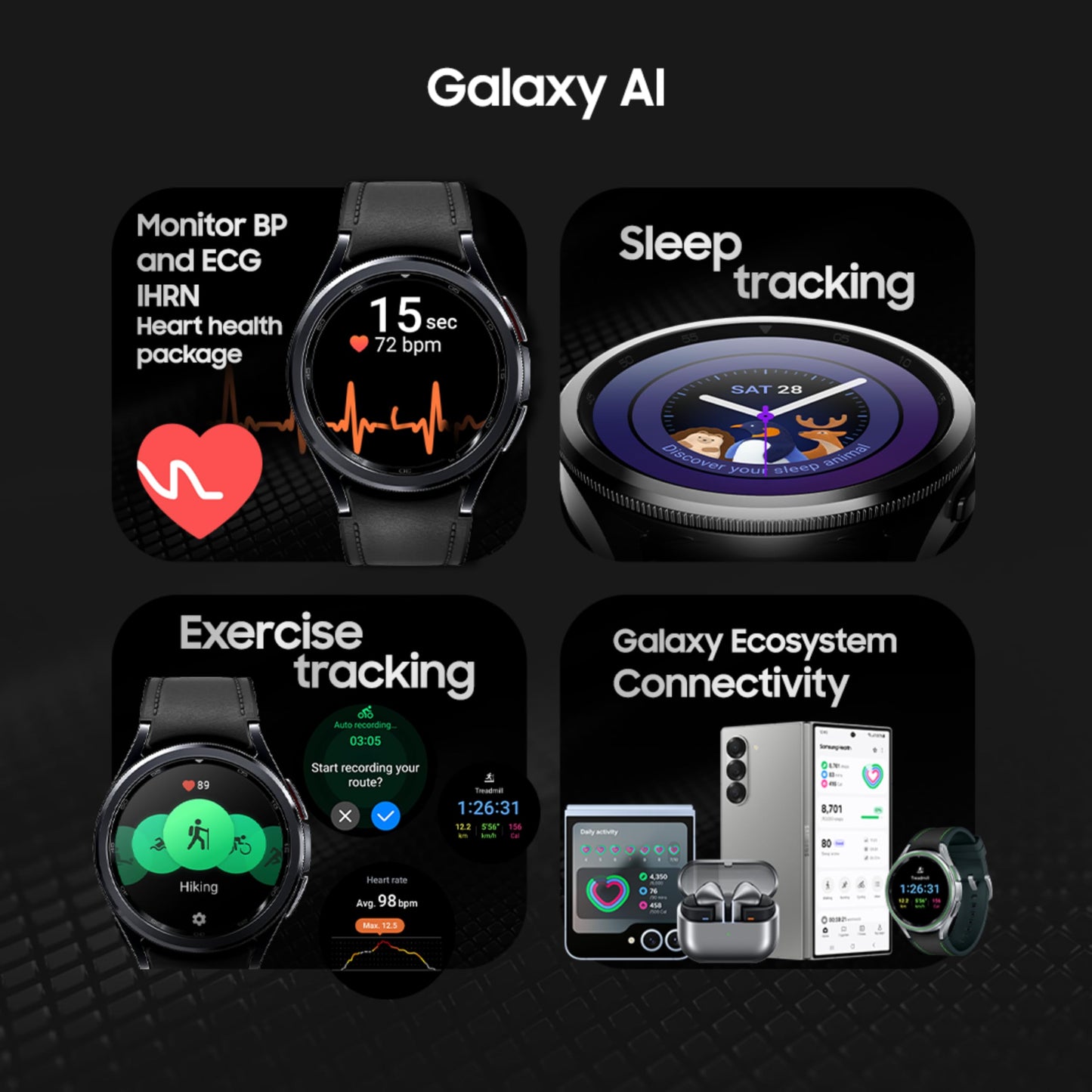 Samsung Galaxy Watch6 Classic (Black, 47mm) | Rotating Bezel | LTE | Monitor BP and ECG | Track Sleep | Track Health | Upto 40hrs Charge with Fast Charging | Galaxy Ecosystem | IP68 Rating